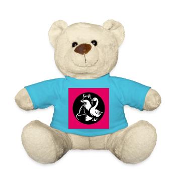 Fox and goose in friendship - Teddy Bear - atoll blue - Front