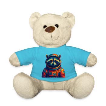 WPAP Style Animals - Astronaut Raccoon - Teddy Bear - atoll blue - Front