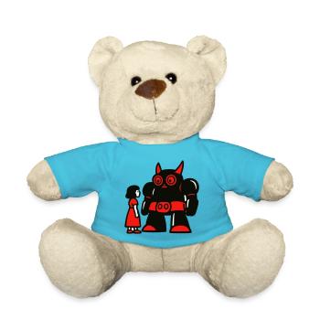 Girl and Robot - Teddy Bear - atoll blue - Front