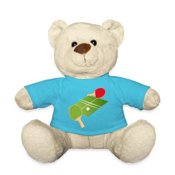 Tischtennis Turnier – zwei Schläger & Spielfeld - Teddy - Atollblau - Vorne