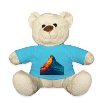 WPAP Style - Matterhorn, Mountain Switzerland - Teddy Bear - atoll blue - Front
