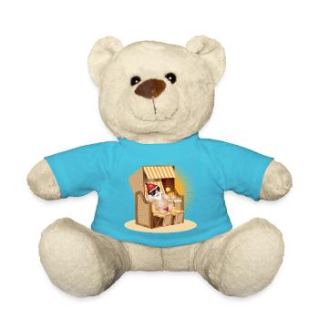 Cool garden gnome on the beach - Teddy Bear - atoll blue - Front