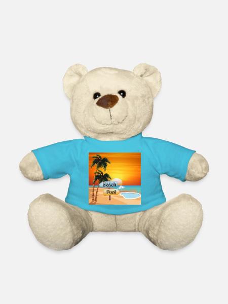 Tropischer Strand mit Pool und Sonnenuntergang - Teddy - Atollblau