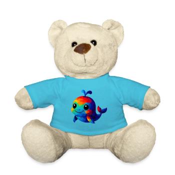 WPAP Polygon Kawaii Stil Wal Tiere - Teddy - Atollblau - Vorne
