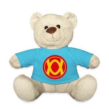 Retro Superhero Emblem Design - Teddy Bear - atoll blue - Front
