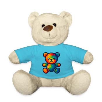 WPAP Polygon Kawaii Stil Baby Teddybär - Teddy - Atollblau - Vorne