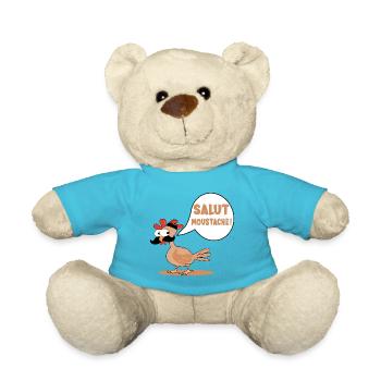 POULES POULETS SALUT MOUSTACHE - Nounours - bleu outremer - Devant