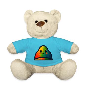 WPAP Polygon Kawaii Stil Baby Spielzeug Mütze - Teddy - Atollblau - Vorne