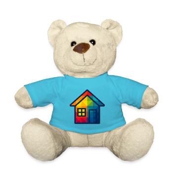 WPAP Polygon Kawaii Stil Baby Spielzeug Haus - Teddy - Atollblau - Vorne