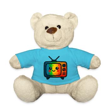 WPAP Polygon Téléviseur jouet de style kawaii - Nounours - bleu outremer - Devant