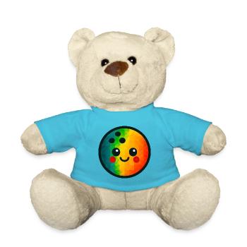 WPAP Polygon Kawaii Stil Spielzeug Kegelkugel - Teddy - Atollblau - Vorne