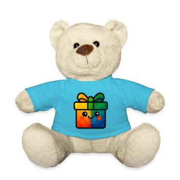 WPAP Polygon Kawaii Stil Baby Spielzeug Geschenk - Teddy - Atollblau - Vorne