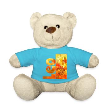 Signe du zodiaque Lion - Nounours - bleu outremer - Devant