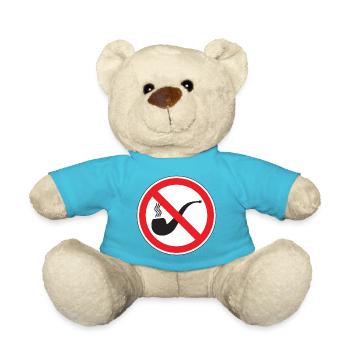 Panneau Interdiction de Fumer Pipe, Signalisation  - Nounours - bleu outremer - Devant