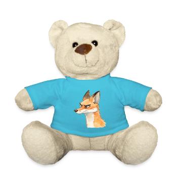 Grim Fox Aquarelle - Conception d’animaux mignons - Nounours - bleu outremer - Devant