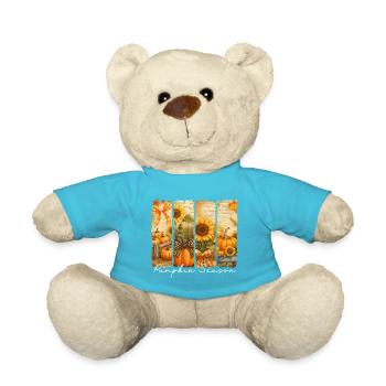 Pumpkin Autumn Sunflowers Collage - Teddy Bear - atoll blue - Front