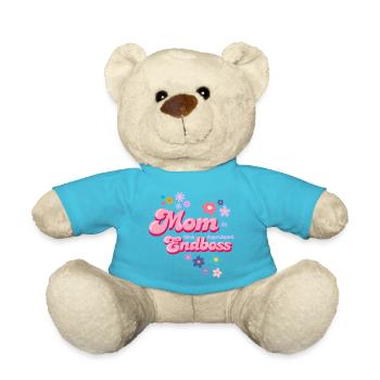 Mom is der Endboss Blumenstil - Nounours - bleu outremer - Devant
