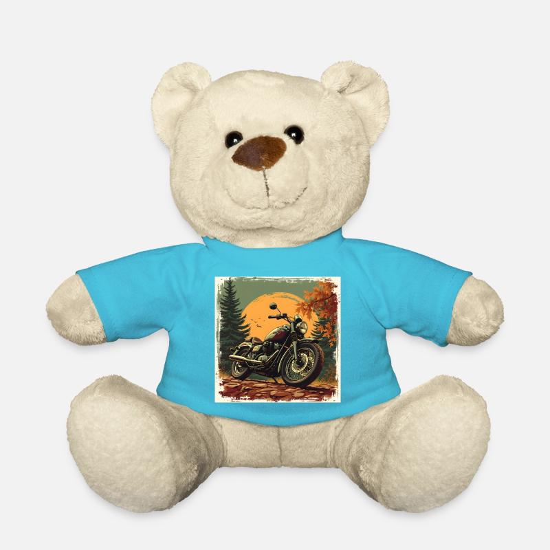 Motorcycle in Heritage Texture - Teddy - Atollblau