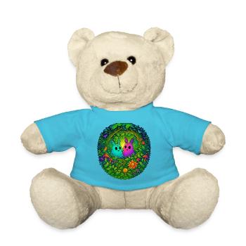 Glowing creatures in the enchanted forest - Teddy Bear - atoll blue - Front