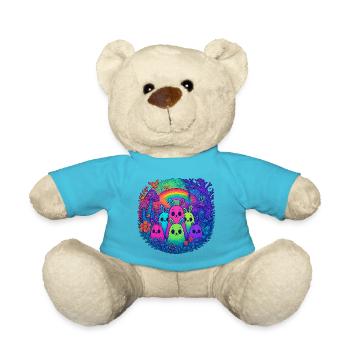 Neon Monster Friends - Teddy Bear - atoll blue - Front