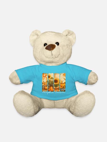 Kürbis-Saison Sonnenblumenfeld - Teddy - Atollblau