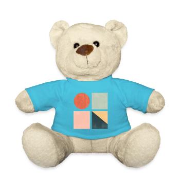 Minimal Geometric Shapes — Modern Abstract Art - Teddy Bear - atoll blue - Front