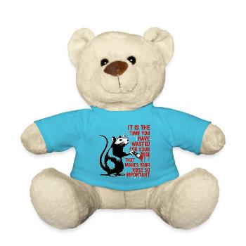 Ratte mit Pinsel – Zeit formt Bedeutung - Teddy - Atollblau - Vorne