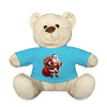 Weihnachtsmann mit Geschenksäckchen - Teddy - Atollblau - Vorne