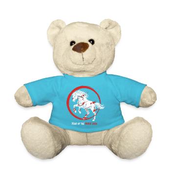 Jahr des Pferdes 2026 Chinesisches Neujahr - Teddy - Atollblau - Vorne