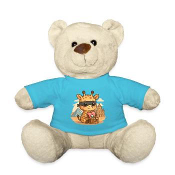 Giraffe Kawaii Bandit – Treasure Thief from the Louvre - Teddy Bear - atoll blue - Front