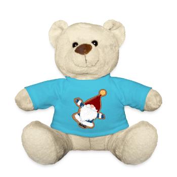 BiscuitSanta in a gingerbread frame - Teddy Bear - atoll blue - Front
