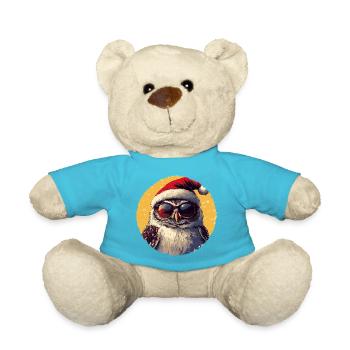 SantaOwl with sunglasses - Teddy Bear - atoll blue - Front