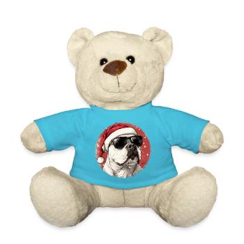 Cooler Hund im Santa Look - Teddy - Atollblau - Vorne