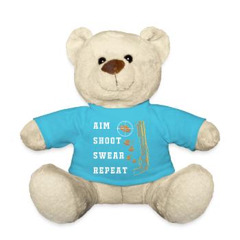 Schützenkönig Tontauben Scheiben Schützenfest - Teddy - Atollblau - Vorne