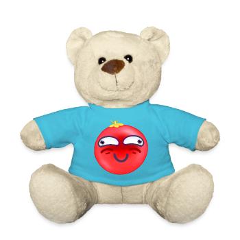 Christmas Ball Embarrassed Smile - Teddy Bear - atoll blue - Front