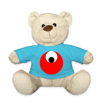 3 Kreise, rot, weiß und schwarz - Teddy - Atollblau - Vorne