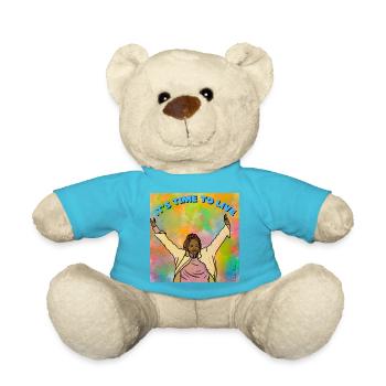 It's time to live - Teddy Bear - atoll blue - Front