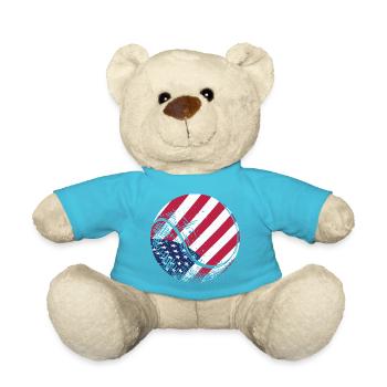 Gif de fan de sports avec drapeau américain avec balle de tennis patriotique - Nounours - bleu outremer - Devant