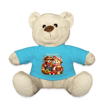 Couple de fermiers pour toujours ensemble – Pays romantique - Nounours - bleu outremer - Devant