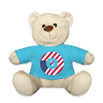 USA Flag 8 Ball Billiards Patriotischer Billardspieler - Teddy - Atollblau - Vorne