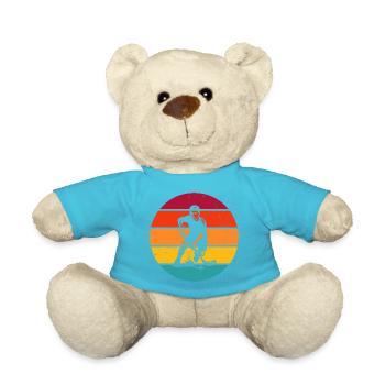 Characterful floorball design - Teddy Bear - atoll blue - Front