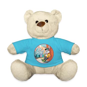 Easter Bunny Streetbadge - funny Easter bunny - Teddy Bear - atoll blue - Front