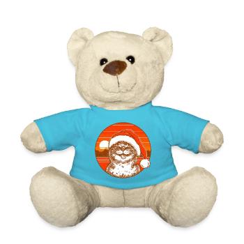 Christmas cat Vintage Retro Catmas - Teddy Bear - atoll blue - Front