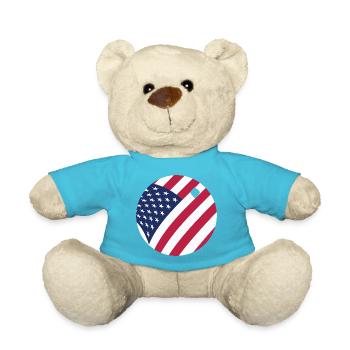 USA Flagge Tischtennisball Patriotisches Tischtennis - Teddy - Atollblau - Vorne