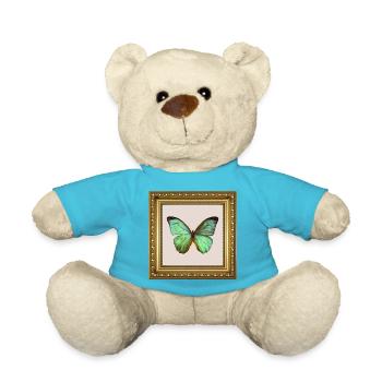 Smaragd-Schmetterling im goldenen Rahmen - Teddy - Atollblau - Vorne