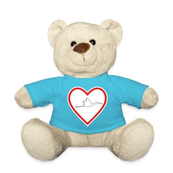 Herz Klapperstorch - Teddy - Atollblau - Vorne