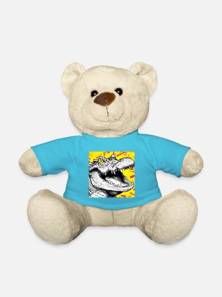 Crocodile Sketch – Urban Graffiti Style Design - Teddy Bear - atoll blue