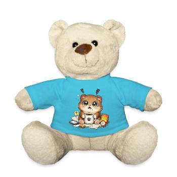 Coffee Kitten Chaos - Teddy Bear - atoll blue - Front