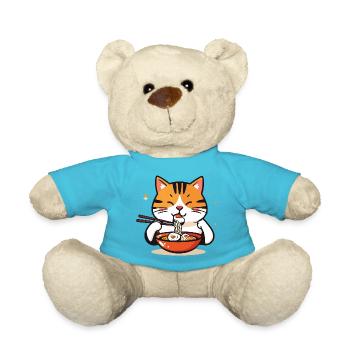 Soupe de nouilles Ramen Chaton Délice Sushi Chat - Nounours - bleu outremer - Devant