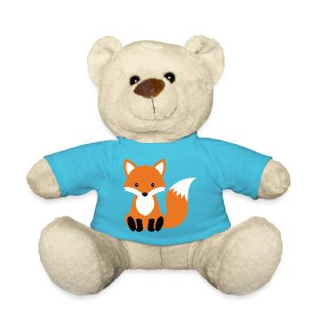 Süßer sitzender Fuchs minimalistischen Stil - Teddy - Atollblau - Vorne